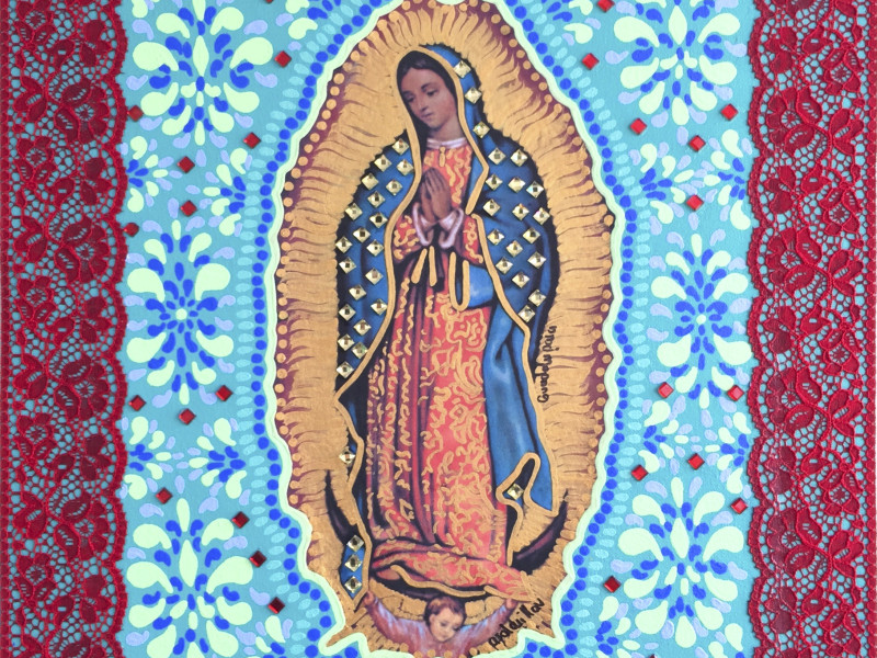 Guadalupana encaje rojo