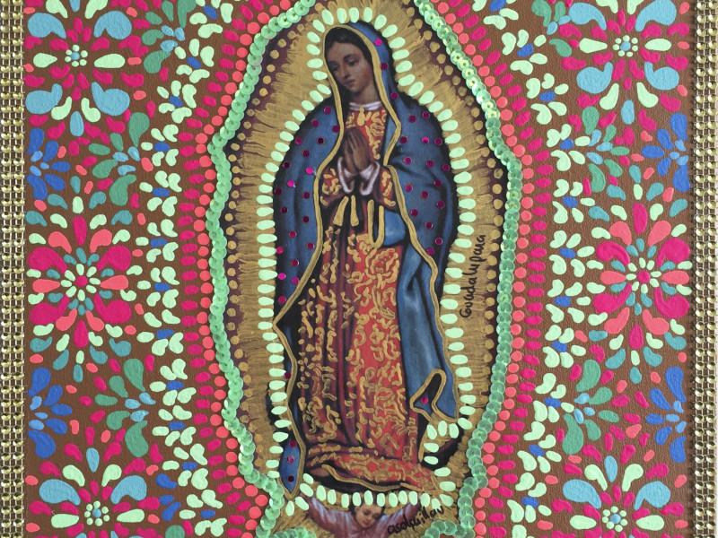 Guadalupana en café