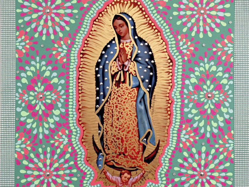 Guadalupana en plateado